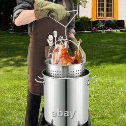 ARC 52quart Large Stainless Steel Stockpot with 36in Mixing Spoon