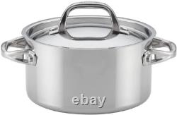 Advanced Stainless Steel Triply Sauce Pan/Saucepan with Lid, 3.5 Quart, Silver, 3