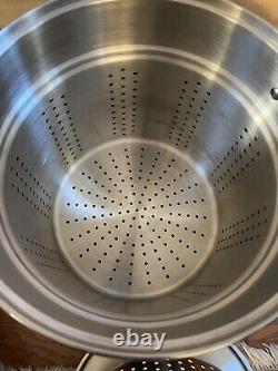 All-Clad 12 qt Multi Cooker Stainless Steel Stock Pot Strainer Steamer W Box