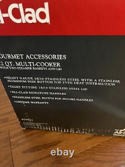 All-Clad 12 qt Multi Cooker Stainless Steel Stock Pot Strainer Steamer W Box