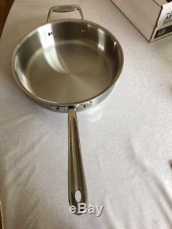 All-Clad 4 Quart Saute Pan with Lid D5 Stainless Brushed-Brand New