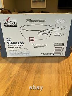 All-Clad 4212 With Whisk D3 Saucier 2-Quart Silver