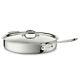 All Clad 4406 3-ply Polished Stainless Steel Saute Pan With Lid, 6-quart