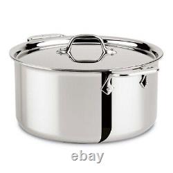 All Clad 4508 3-ply Polished Stainless Steel Stockpot with Lid, 8-Quart