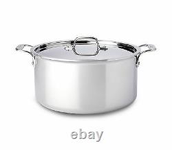 All Clad 4508 3-ply Polished Stainless Steel Stockpot with Lid, 8-Quart