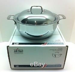 All-Clad 5.5-Quart Dutch Oven with Domed Lid Tri-Ply Stainless 4500 -NEW