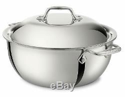 All-Clad 5.5-Quart Dutch Oven with Domed Lid Tri-Ply Stainless 4500 -NEW