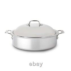All-Clad 6-Qt 4606 Stainless Steel Tri-Ply Braiser Pan with Domed Lid and rack