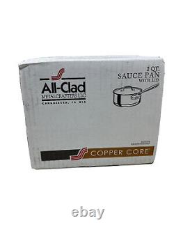All-Clad 6202 SS Copper Core 5-Ply Sauce Pan with Lid, 2qt Quart NEW Retail Box