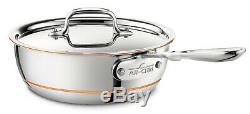 All-Clad 6212 SS Copper Core 2-Quart Saucier Pan with Lid FACTORY SECONDS