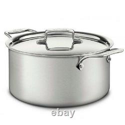 All Clad BD55508 D5 Brushed Stainless Steel Stockpot with Lid, 8-Quart