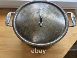 All Clad Copper C2 8 Quart Stock Pot Pan & Lid Cookware Steel Lining