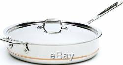 All-Clad Copper Core 6-Quart Saute Pan with Lid & Loop 6406 SS NEW IN BOX
