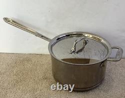 All-Clad Copper Core Stainless Steel 4-Quart Sauce Pan With Metal Lid