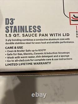 All-Clad D3 1.5-Quart Saucepan-4201.5 NEW In Box