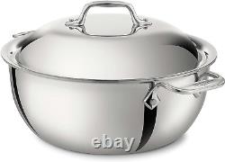 All-Clad D3 3-Ply Stainless Steel Dutch Oven 5.5 Quart Steel, Silver