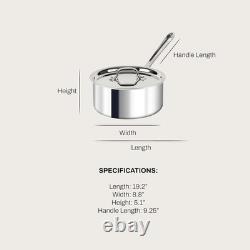 All-Clad D3 3-Ply Stainless Steel Sauce Pan with Lid 3 Quart, Induction, Oven