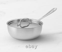 All-Clad D3 Stainless Steel 2 Quart Saucier Polished With Lid NEW