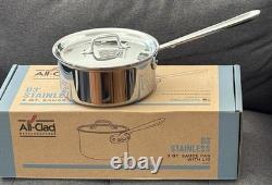All-Clad D3 Stainless Steel 3 Quart Sauce Pan with Lid New In Box