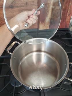All Clad D3 Stainless Steel 8 Quart Stock Pot with All Clad Glass Lid