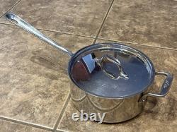 All-Clad D3 Stainless Steel Double Handle 3 Quart Sauce Pan With Lid