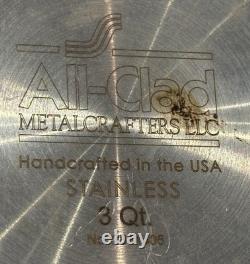 All-Clad D3 Stainless Steel Double Handle 3 Quart Sauce Pan With Lid