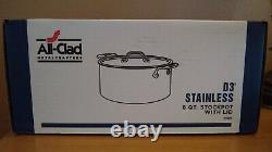 All-Clad D3 Stainless Steel Stockpot, 8 Quart NEW