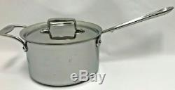 All Clad D5 Stainless Steel 4 QT Quart Saucepan Pot With Lid and Helper Handle