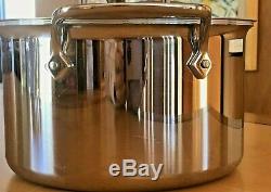 All Clad D5 Stainless Steel 4 QT Quart Saucepan Pot With Lid and Helper Handle