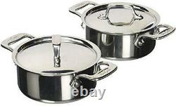 All-Clad E849A264 Stainless Steel Cocottes, 0.5-Quart, 2-Piece, Silver