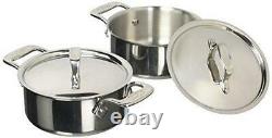All-Clad E849A264 Stainless Steel Cocottes, 0.5-Quart, 2-Piece, Silver