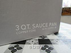 All-Clad LIGHTLY USED SS COPPER CORE 3 Quart Sauce Pan with Loop Lid IN BOX