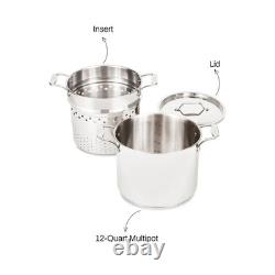All Clad Simply Strain, Stainless Steel Multipot with Insert, 12 Quart