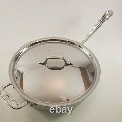 All-Clad Skillet Saute Pan 4 Quart D3 stainless made in USA 4 QT All Clad with LID