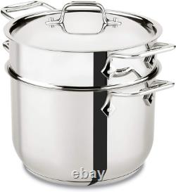 All-Clad Specialty Stainless Steel 3 Piece Cookware Set with Lid 6 Quart Inducti