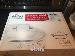 All-Clad Stainless 3 quart sauteuse with All Clad spoon new in box