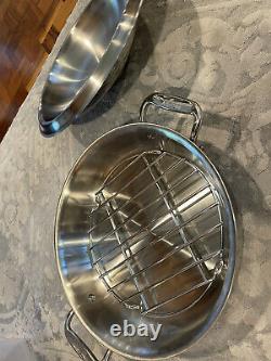 All-Clad Stainless Steel 3 Quart Al In One Pan With Lid And Rack