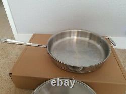 All Clad Stainless Steel Copper Core 6 Quart Sauté Frying Pan + Lid. 13.5 inch