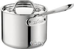 All-Clad Stainless Steel Sauce Pan with Lid Cookware, 2-Quart, Silver