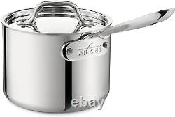 All-Clad Stainless Steel Sauce Pan with Lid Cookware, 2-Quart, Silver, 4202