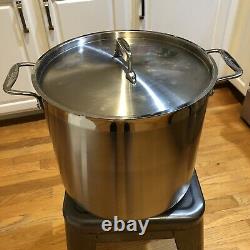 All Clad Stainless Stock Pot 20 Quart Stock Pot RARE w Lid Williams Sonoma