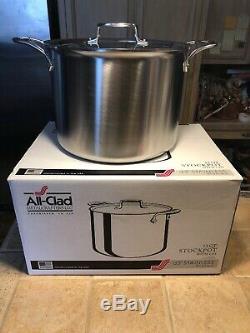 All-Clad d5 12 Quart Stock Pot with Lid Brushed Stainless 5-Ply BD55512 NIB