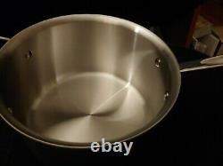 All Clad d5 Stainless Brushed 4 Quart Sauce Pan withLoop & Lid BD55204 Factory 2nd