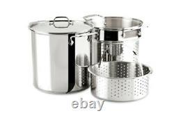 All-clad Stainless Steel 12-Quart Multi Cooker Cookware Set, 3-Piece with Lid