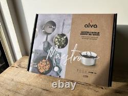 Alva Stainless Steel Maestro Stock Pot 9.5 24cm 5 Quart Belgian lid NEW in box