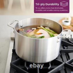 American Kitchen 8 Quart Stainless Steel Stock Pot, Dutch Oven, With Cover