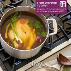 American Kitchen 8 Quart Stainless Steel Stock Pot, Dutch Oven, With Cover
