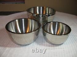 Artisan Double-Wall Hammered Stainless Steel Serving Bowl Set