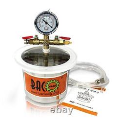BACOENG 2 Quart Stainless Steel Vacuum Chamber Silicone Kit for Degassing Res