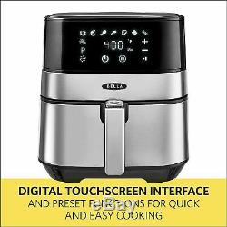 BELLA (14734) Touchscreen Air Fryer, 5.3 Quart 1700 watts Stainless Steel ninja